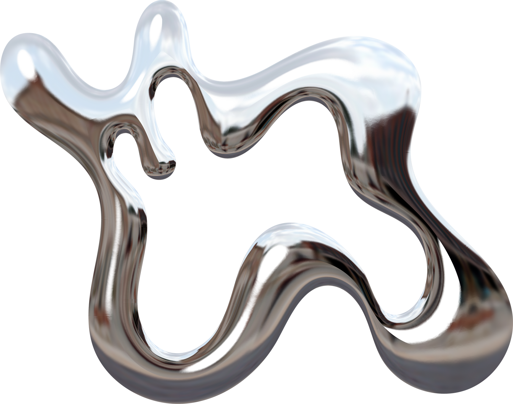 3D Liquid Chrome Bubble